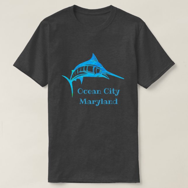 Ocean City Maryland Marlin Fish T-Shirt (Design framsida)