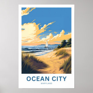 Ocean City Maryland Travel Skriv ut Poster