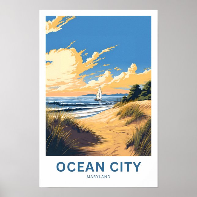 Ocean City Maryland Travel Skriv ut Poster (Framsidan)