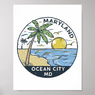 Ocean City Maryland Vintage Poster