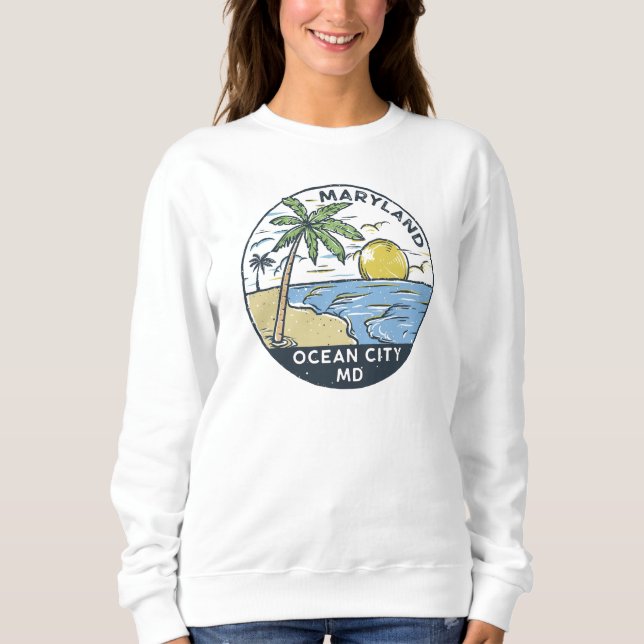 Ocean City Maryland Vintage T Shirt (Framsida)