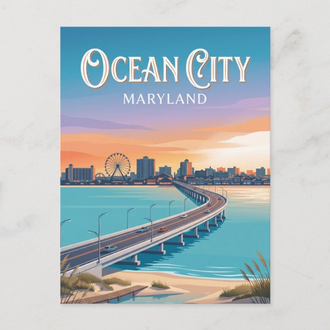 Ocean City Maryland Vykort (Framsida)