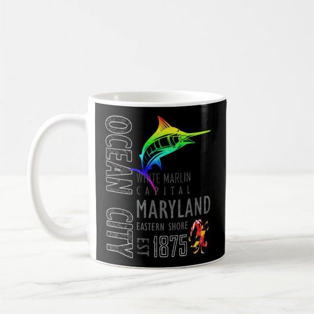 Ocean City Maryland White Marlin Capital Östra S Kaffemugg (Vänster)