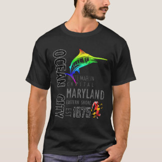 Ocean City Maryland White Marlin Capital Östra S T Shirt