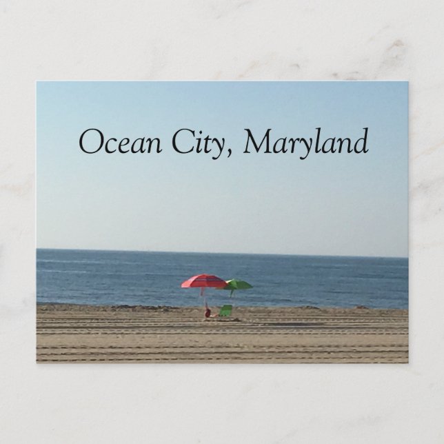 Ocean City MD Beach Vykort (Framsida)