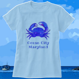 Ocean City MD Radiant Blue Crab T Shirt