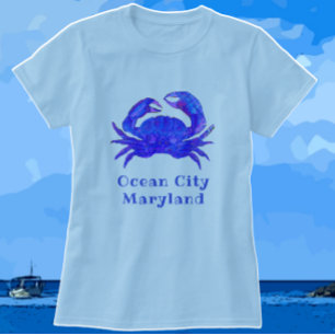 Ocean City MD Radiant Blue Crab T Shirt