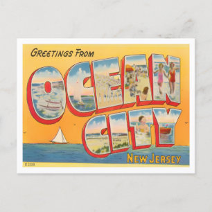Ocean City, New jersey Big Brev vykort