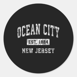 Ocean City New jersey Nj Etablerade sport Runt Klistermärke
