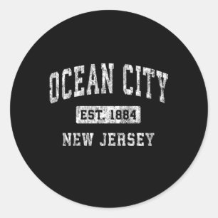 Ocean City New jersey Nj Etablerade sport Runt Klistermärke