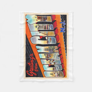 Ocean City New jersey NJ Large Brev vykort Fleecefilt