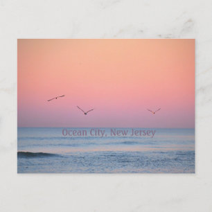 Ocean City, New Jersey Pastell Soluppgång Postkort Meddelande Vykort