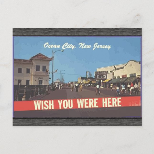 Ocean City, New jersey, Vintage Vykort (Framsida)