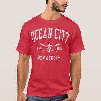 Ocean City Nj Crossed Oars Boat Anchor Sports vint T Shirt