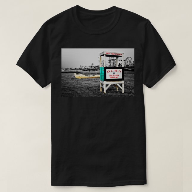 Ocean City NJ Lifeguard stand T Shirt (Design framsida)