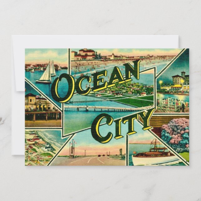 Ocean City NJ Scener Big 5x7 Vykort (Framsida)