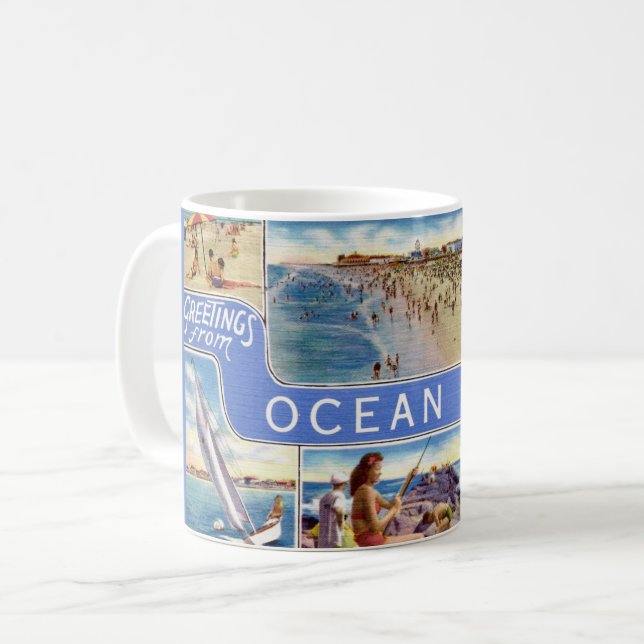 Ocean City NJ vykort Kaffemugg (Framsida vänster)