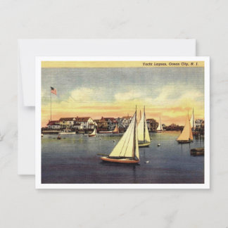 Ocean City NJ Yacht Lagoon 1950 s Vykort