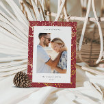 Ocean Coral Border | Vertical Photo<br><div class="desc">Chic coastal style holiday card adds nautical flair to your Christmas greetings. Perfect for sharing a vacation photo, or for families who live in coastal, tropical, warm weather or island locales, this elegant design features your favorite vertical photo with a border of ocean coral in luxe gold foil. Add a...</div>