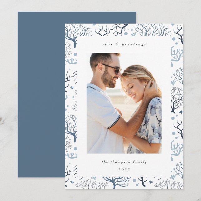 Ocean Coral Gräns | Lodrät Photo Julkort (Fram/baksida)