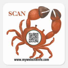 Ocean Crab QR-kod - företag Fyrkantigt Klistermärke