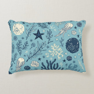 Ocean Creatow Mönster Pillow Prydnadskudde