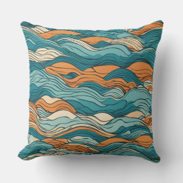 Ocean Currents: Stylized Wave Pattern Kudde