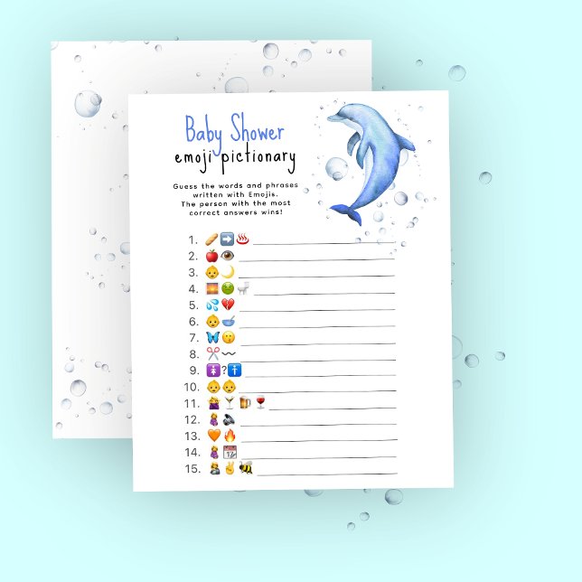 Ocean Delphin - Emoji bild-babydusch (Skapare uppladdad)