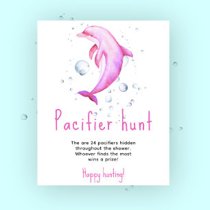 Ocean Delphin - Nappar jakt på babydusch Poster