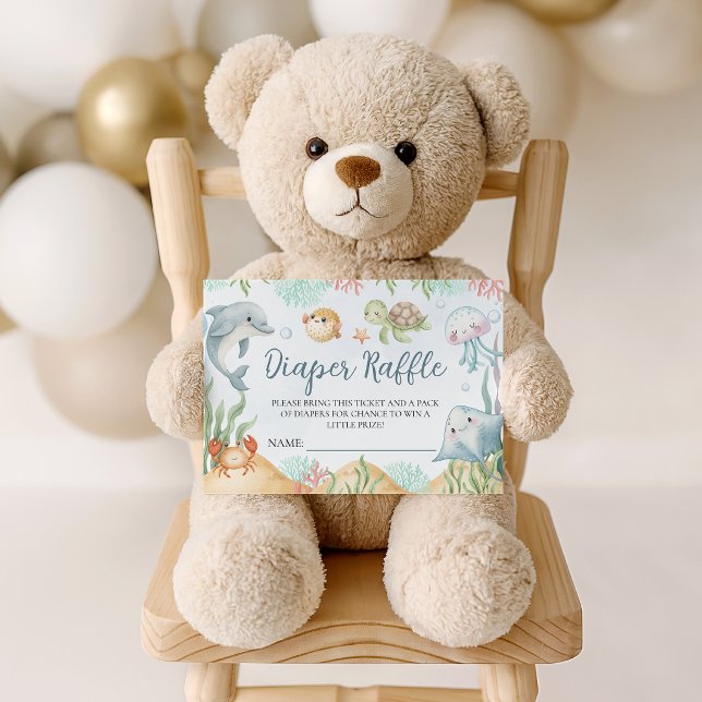 Ocean Diaper Raffle Tickets Tilläggskort (Skapare uppladdad)