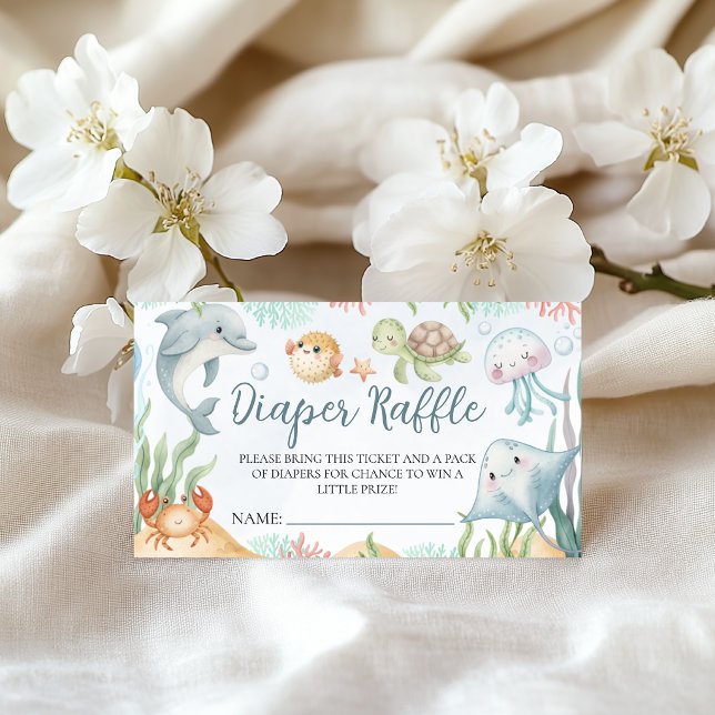 Ocean Diaper Raffle Tickets Tilläggskort (Skapare uppladdad)