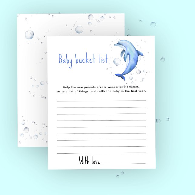 Ocean dolphin - Baby bucket list (Skapare uppladdad)