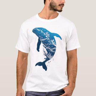 Ocean Dream Whale Illustration T Shirt