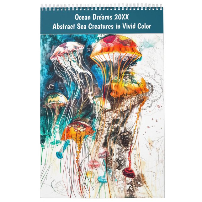 Ocean Dreams 2026 – Abstract Sea Creatures in Vivi Kalender (Omslag)