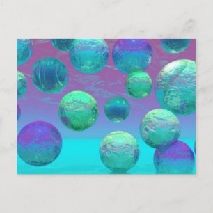 Ocean Dreams - Aqua and Violet Ocean Fantasy Vykort