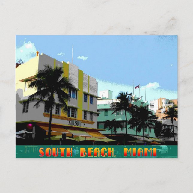 Ocean Drive Art Deco poster Vykort (Framsida)