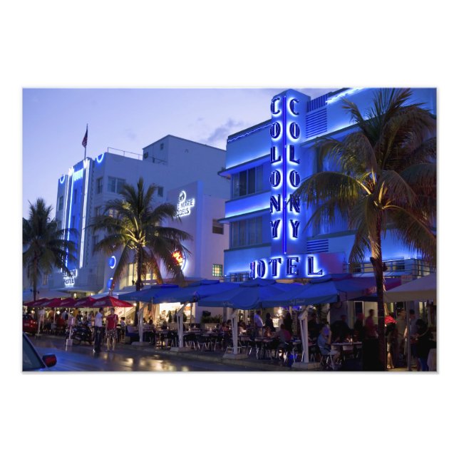 Ocean Drive, South Beach, Miami Beach, 2 Fototryck (Framsidan)