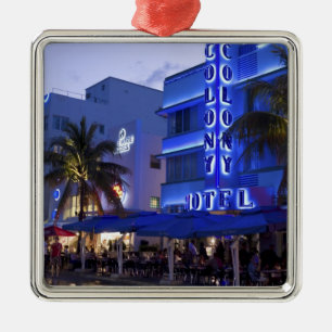 Ocean Drive, South Beach, Miami Beach, 2 Julgransprydnad Metall