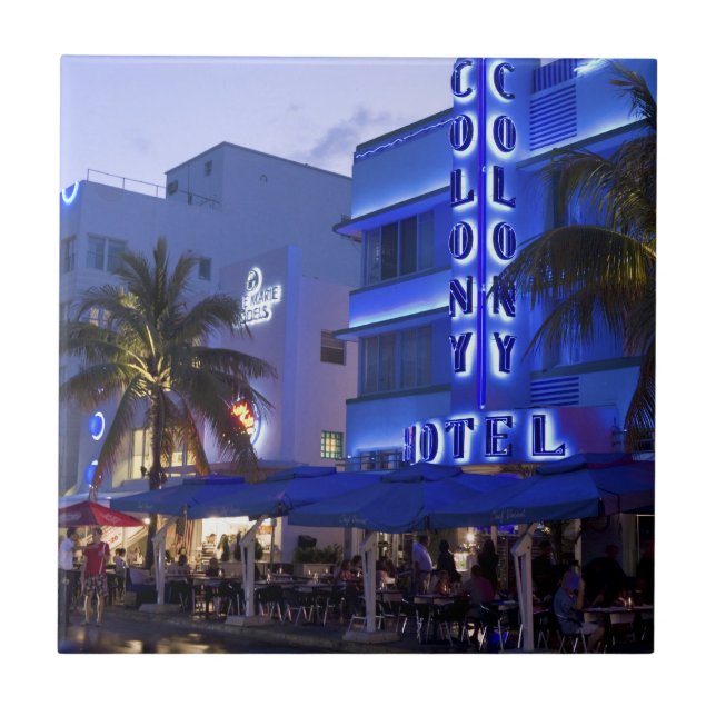 Ocean Drive, South Beach, Miami Beach 2 Kakelplatta (Framsidan)
