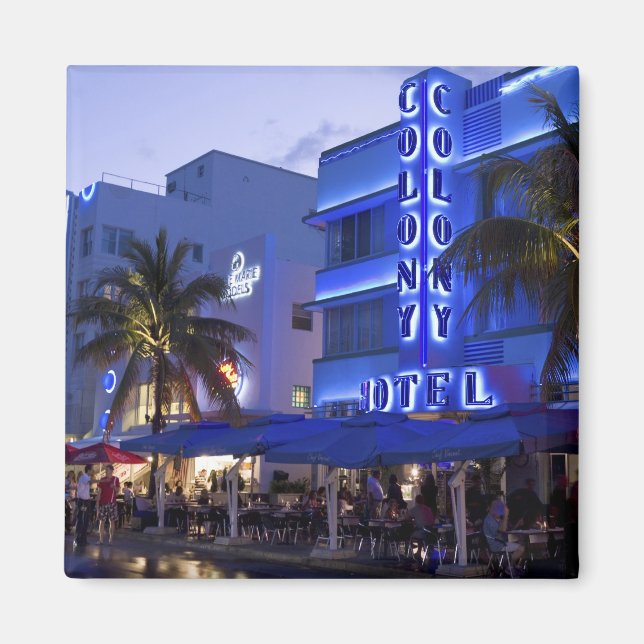 Ocean Drive, South Beach, Miami Beach, 2 Magnet (Framsidan)