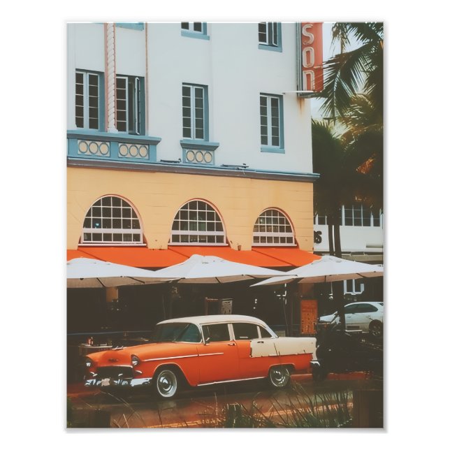 Ocean Drive, South Beach, Miami Fototryck (Framsidan)