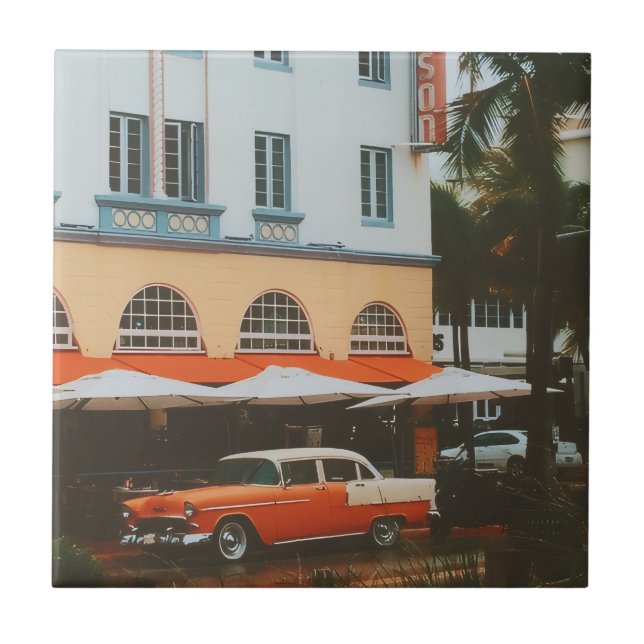 Ocean Drive, South Beach, Miami Kakelplatta (Framsidan)