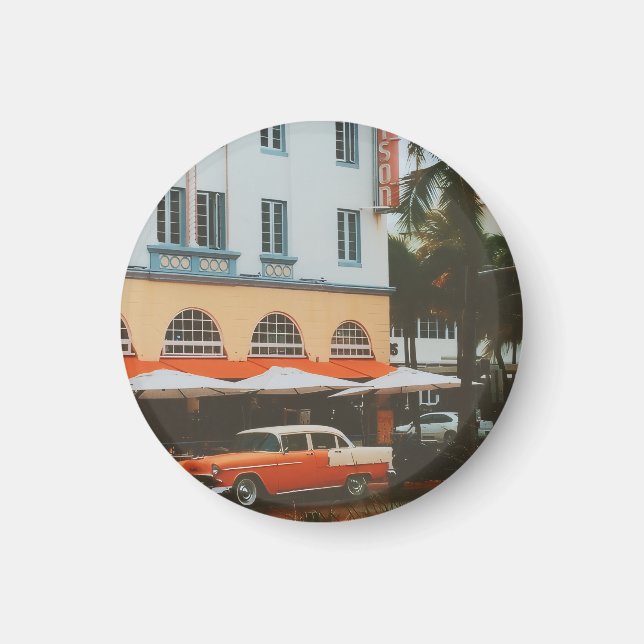 Ocean Drive, South Beach, Miami Magnet (Framsidan)