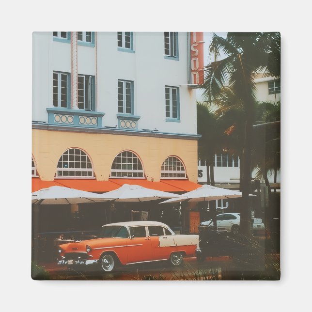 Ocean Drive, South Beach, Miami Magnet (Framsidan)
