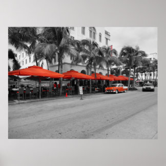 Ocean Drive South Beach Miami Oldtimers Poster