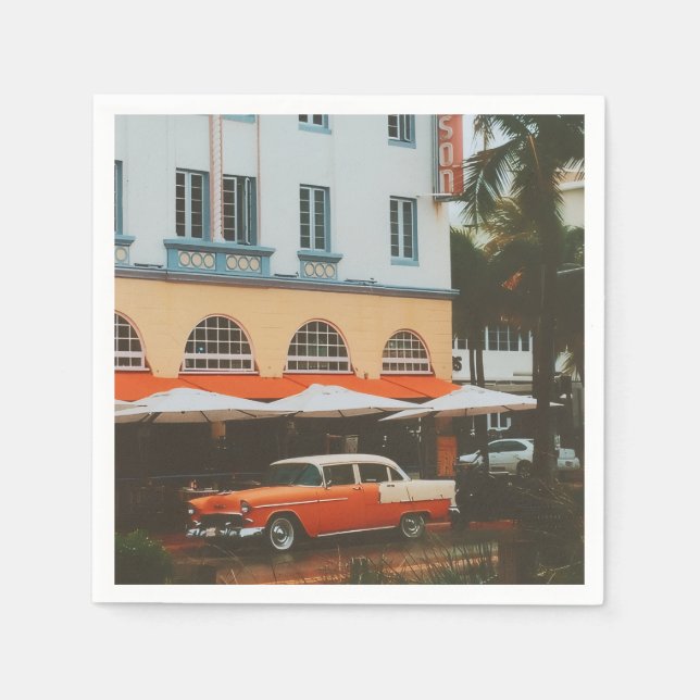 Ocean Drive, South Beach, Miami Pappersservett (Framsidan)