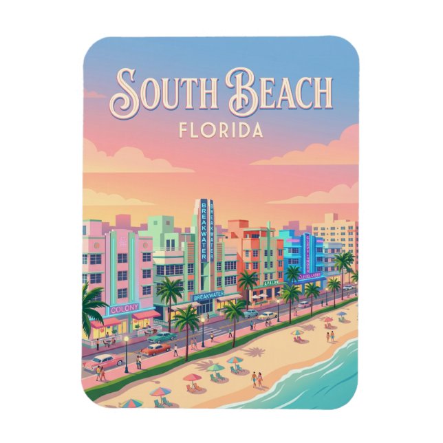 Ocean Drive USA Magnet (Vertikal)