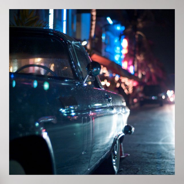 Ocean Drive vintage bil Poster (Framsidan)