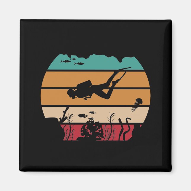 Ocean Dyka Retro Diver Magnet (Framsidan)