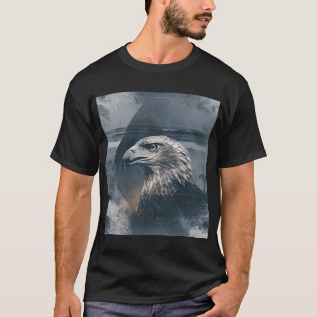 Ocean Eagle – Geometric Double Exposure T Shirt (Framsida)
